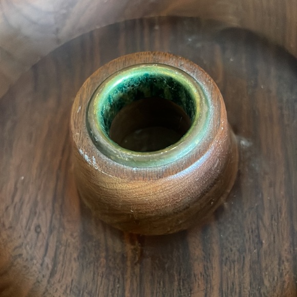 Vintage Accents Vintage Walnut Wood Bowl Candle Holders Poshmark